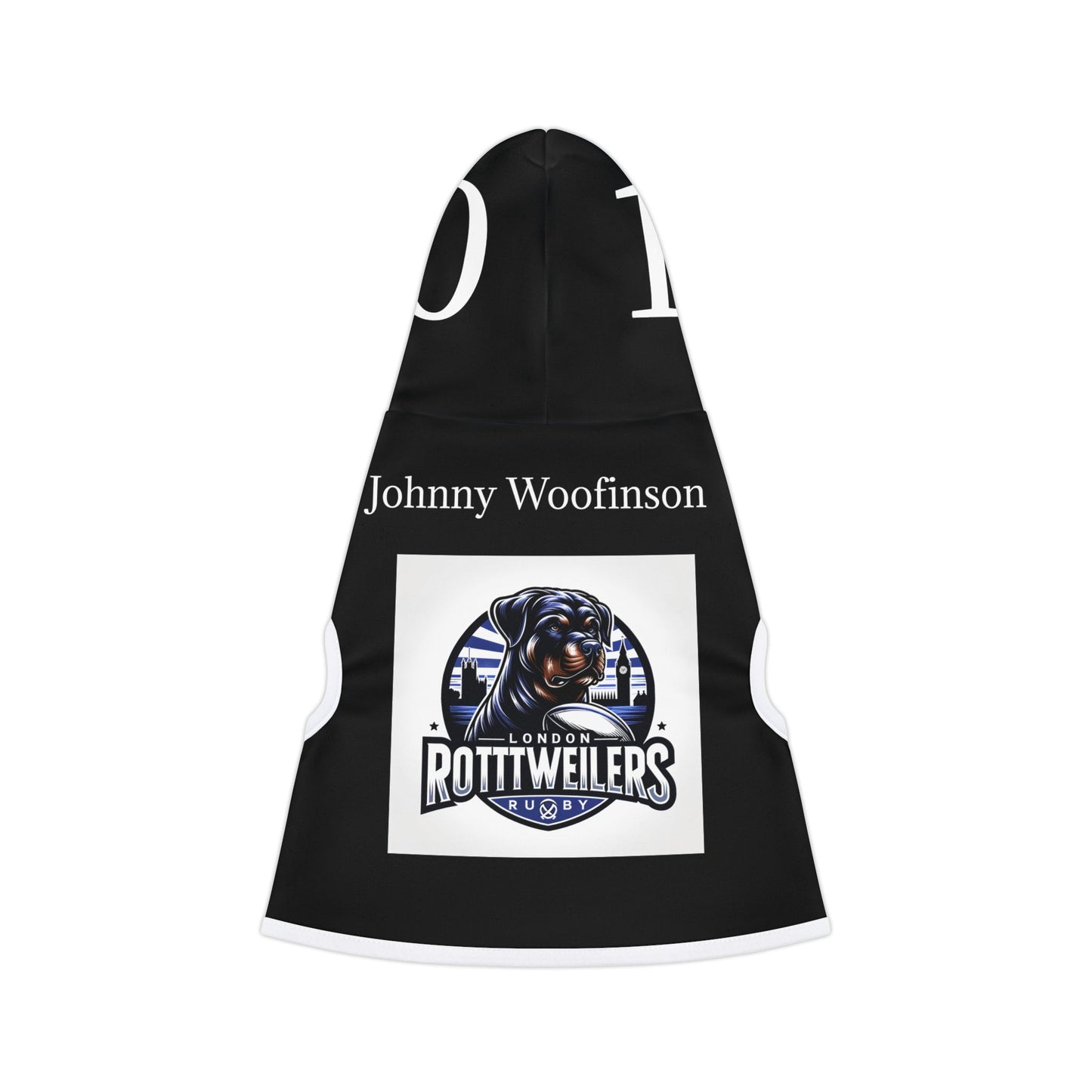 Rugby Johnny Woofinson Dog Hoodie